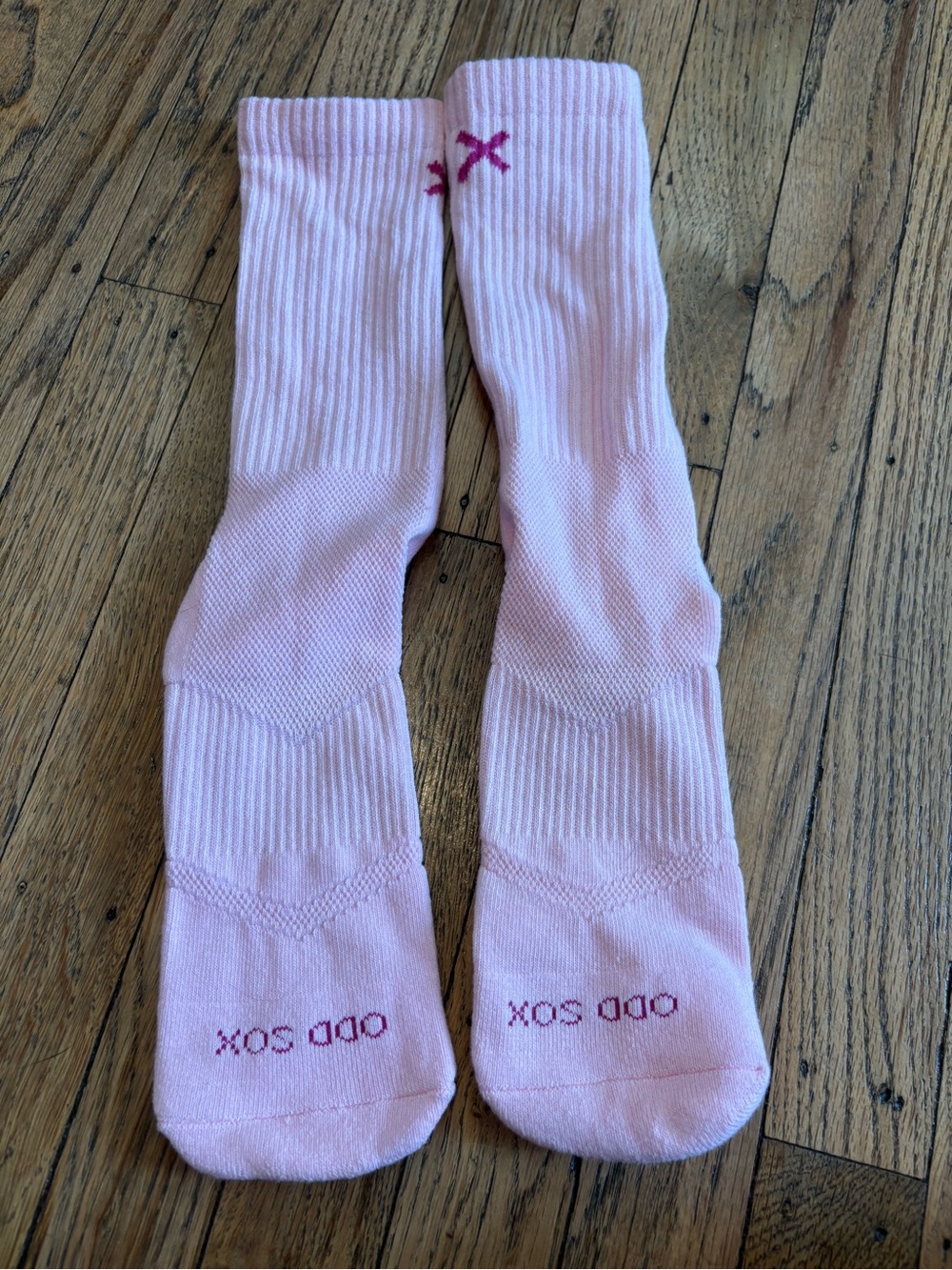 Odd Sox Men's Performance Crew Socks in Light Pink